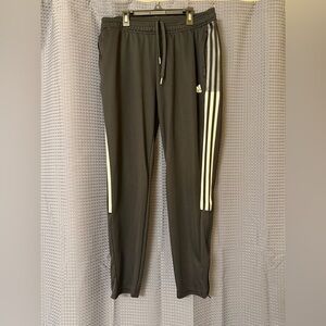 Adidas Black Track Pants with White Stripes XL
